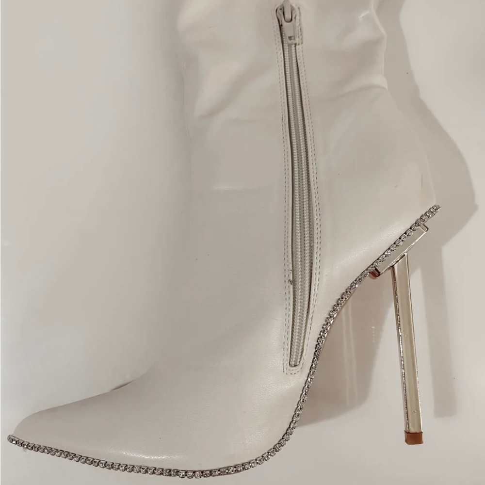 Rhinestone heeled boots size 7.5